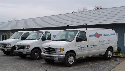 Three D. B. Johnsen Co. service vans parked outside the Richfield, Ohio shop